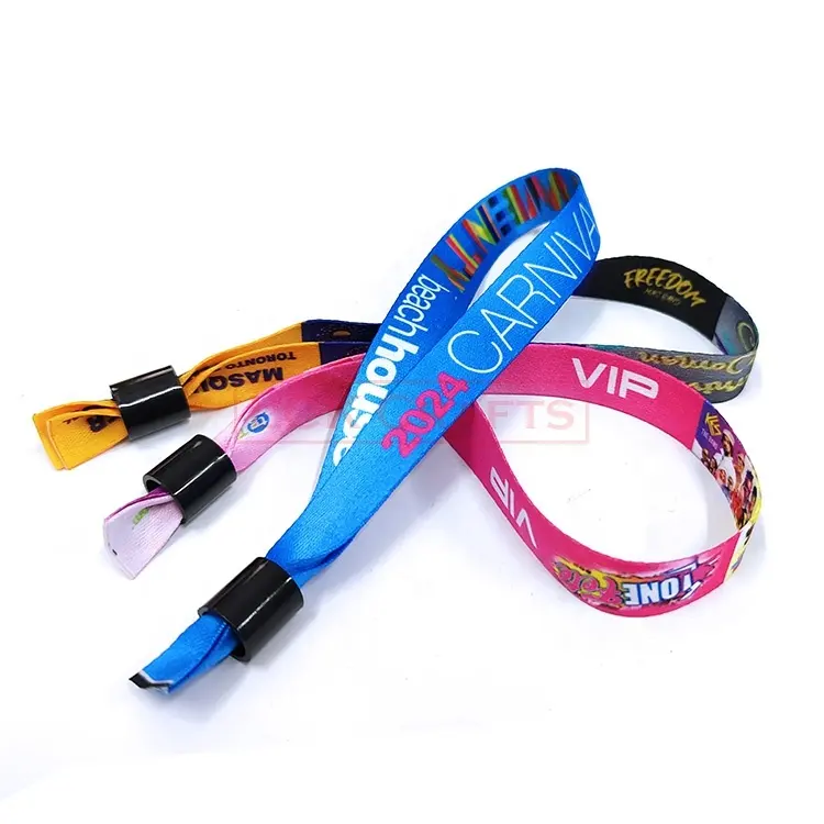 Advertising Products Polyester Cloth Wristband Custom Fabric Wristband for Events and Festivals