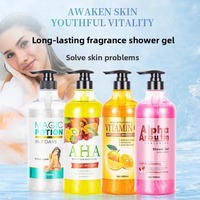 Gel douche parfumé hydratant et blanchissant biologique 1000 ml pour femmes, tous types de peau