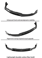 Lèvre de pare-chocs avant aspect fibre de carbone pour Mercedes Benz W205 Classe C C63 C63s Coupé 2015-2021 Kit séparateur avant ABS noir brillant