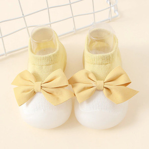 Bow Girl Baby Sock Shoes Princess Wind Baby Toddler Shoes Cute Cotton Anti Slip Soft <b>Sole</b> Baby Socks - Product Image 4
