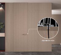 Porte à cadre en bois de style minimaliste, structure invisible en alliage d'aluminium, excellente isolation acoustique, surface finie, maison, villa