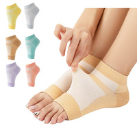 Chaussettes de sport en maille tricotée à bout ouvert, mi-mollet, pour yoga, protection extérieure, compression élastique – Vente en gros