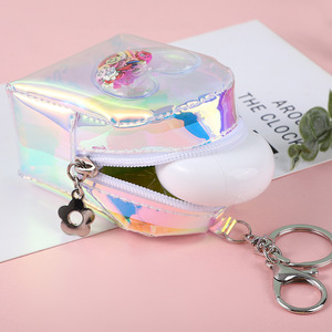 Mini sac à dos porte-clés en PVC, porte-monnaie de luxe, porte-cartes en forme de cœur, organisateur de rouge à lèvres, pochette zippée, breloque de sac - Product Image 4