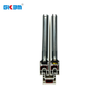 Profilé d'extrusion en PVC/UPVC de qualité supérieure, 62 mm, écologique, durable, couleur blanche, pour fenêtres et portes coulissantes en verre, design moderne