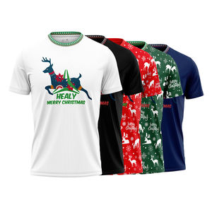 メリークリスマスカスタムシャツグラフィックTシャツ男性用クリスマスパジャマポリエステルTシャツ家族カップルデザイナーTシャツ - Product Image 4