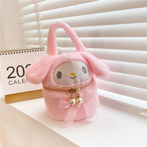 Pochette de maquillage en peluche Kawaii mignonne grande capacité Portable sac cosmétique voyage toilette sac de rangement A-672 - Product Image 6