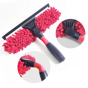 Microfiber Rotating Window Cleaning Kit Squeegee Scrubber