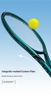 Raquette de tennis haut de gamme en fibre de carbone intégrale, cordage en nylon monobloc, grip G5, 100g+, pour joueurs intermédiaires et avancés, simples et doubles.