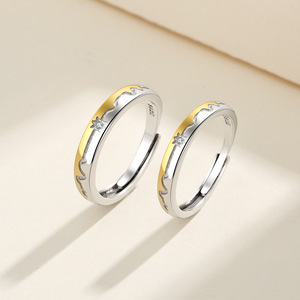 Mode Pembukaan Sederhana Cincin Detak Jantung Pernikahan Minimalis Warna Perak Cincin Pasangan Dapat Disesuaikan untuk Pria Wanita Perhiasan Pertunangan - Product Image 4