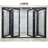 Porte pliante en verre trempé de taille personnalisable, cadre étroit en aluminium, porte pliante sur mesure