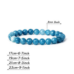 Bracelet en perles de Jade naturel pour femme, améthyste, cristal, <span class=keywords><strong>Quartz</strong></span>, aigue-marine, émeraude, bijoux, Agate, Bracelet élastique pour homme - Product Image 2