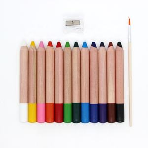 6 12 24 pack jumbo 3 in 1 <span class=keywords><strong>matite</strong></span> ad acquerello pastelli logo personalizzato matita di vernice lavabile in legno per bambini che disegnano - Product Image 4
