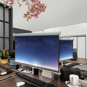 100インチ 16:9 4:3 4K HD格納式セルフロック式ポータブル手動プルダウンプロジェクタースクリーン（家庭用・オフィス用） - Product Image 3