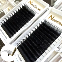 Extensions de cils noirs volumineux en velours, plateaux de cils mixtes, extensions de cils individuels en cachemire noir mat, plateaux de volume