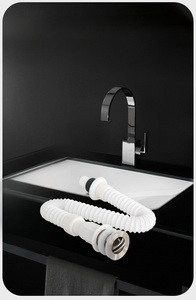 <span class=keywords><strong>Lavabo</strong></span> emergente de plástico y fregadero de cocina Drenaje de extensión Tubo de desagüe de fregadero cromado flexible con cables de acero inoxidable - Product Image 5