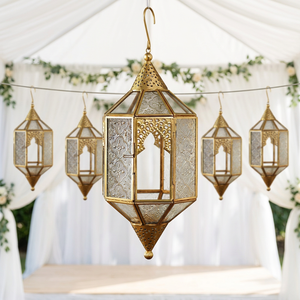 2026 Latest Hanging Home <b>Decorative</b> <b>Moroccan</b> Style Metal Candle Lantern Lamp - Product Image 1