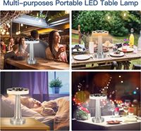Lampe de table LED rétro en métal, portable, pour bar, restaurant, chevet, tactile, rechargeable par USB, sans fil, décorative