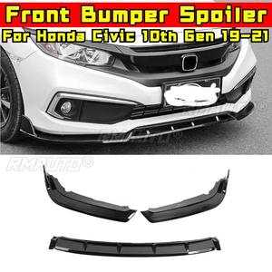 <b>For</b> Honda Civic 10th Gen 19-21 <b>Car</b> Front Bumper Lip Splitter <b>Diffuser</b> Spoiler Body Kit Gloss Black Bumper Lip Modification Part - Product Image 1
