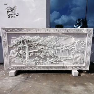 BLVE gran porche interior tallado a mano arte religioso moderno pared 3D estatua <span class=keywords><strong>de</strong></span> mármol blanco Buda piedra relieve escultura decoración del hogar - Product Image 5