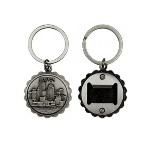 Wholesale Price Custom Modern Zinc Alloy Round Shape Bottle Opener With Names Tourist Souvenir Metal Keychain