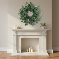 Couronne de porte artificielle pour décoration de maison, feuilles vertes d'eucalyptus