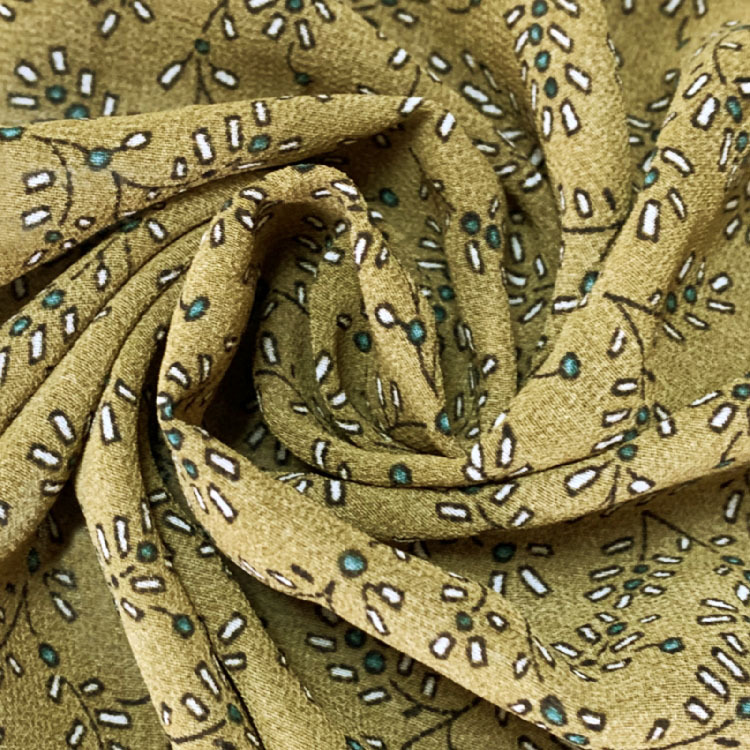 Hi-twist Silk Feeling 100% Polyester Chiffon Crepe Printed Fabrics Printed Silk Chiffon Fabric For Lady Dress