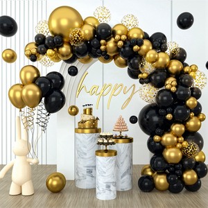 Black Golden Balloon Garland Arch kit coriandoli palloncino in lattice laurea matrimonio compleanno palloncini Decor Baby Shower Favor - Product Image 2