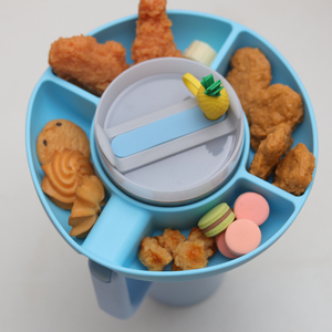 4 compartimentos silicona Snack Bowl anillo vaso accesorios a prueba de derrames protector Topper reutilizable taza cubre anillo botas 40oz - Product Image 5