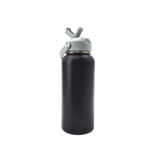 Bouteille isotherme Premium 32oz à triple étanchéité avec couvercle à bouton-poussoir, poignée rivetée, anti-fuite, pour adultes et salle de sport - Product Image 3
