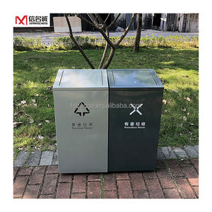 Bidoni della spazzatura in acciaio inossidabile con incisione del Logo-grande capacità per stadi, resort, giacimenti petroliferi e aree meteorologiche estreme - Product Image 2