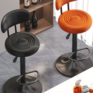 Chaises <span class=keywords><strong>de</strong></span> bar minimalistes haut <span class=keywords><strong>de</strong></span> gamme en PU pour la salle à manger familiale, tabourets <span class=keywords><strong>de</strong></span> cuisine réglables en PU rembourrés pour le salon à domicile - Product Image 6