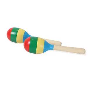 Kindermusik Spielzeug Percussion Rohe Holz rassel Maracas Malerei Natürliche Musik instrumente Benutzer definierte Holz Maracas