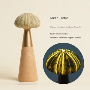 Série Marine Coquille d'ormeau naturelle Art déco en bois Style campagnard Design vintage Capteur tactile Table d'appoint Ambiance Mariage Ramadan - Product Image 3