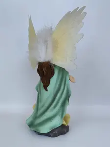 Adorável Novo Design Religioso Resina Anjo com Asa Estátuas Para Decoração Para Casa Presentes