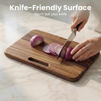 Planches à découper en bois d'acacia massif au design unique, planche à découper double face avec poignée pour la cuisine