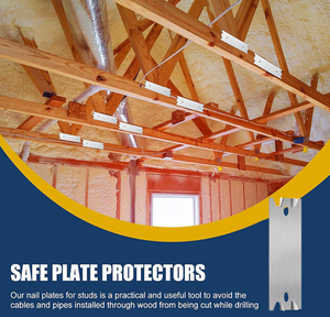 Placa Protectora Metálica GQK para Cables y Clavos de Madera, Uso en Paredes - Product Image 3