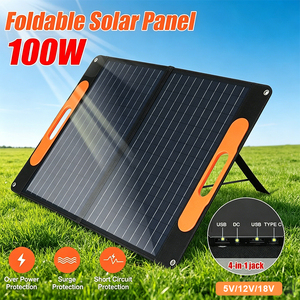 Lightweight 100W <b>Solar</b> <b>Panel</b> Folding Pack Waterproof Foldable <b>Solar</b> Charger for Outdoor Camping Mobile Power Station Charging - Product Image 2