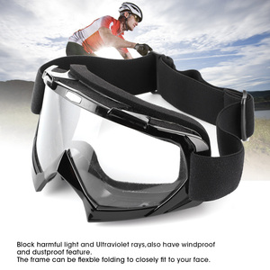 ヘルメットゴーグル 防風防塵スポーツグラス オートバイオフロードアウトドアライディング用 (ブラック) - Product Image 5