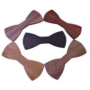 Wholesale Custom Unfinished Normal Flat Shape Wood Bow Ties for Men