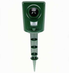 เครื่องไล่สัตว์อัลตราโซนิกแบบหลายจุดสำหรับภายนอกอาคาร พร้อมไฟ LED แสดงสถานะการทำงาน เป็นมิตรต่อสิ่งแวดล้อม ปลอดภัยต่อสัตว์ป่า ค้างคาว และหนู - Product Image 1