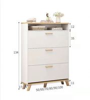 Meuble à chaussures moderne en bois avec hauteur réglable et design durable pour salon, personnalisable