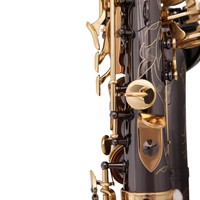 Black Nickel Gold Curved Eb Soprano Saxophone Brass Wind Instrument BB Tone Adjustable Professional Performance Student Band