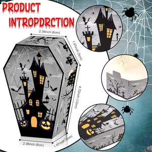 12Pcs Halloween Bonbons Boîte <span class=keywords><strong>Cercueil</strong></span> Forme Traiter Papier Boîte Crâne Chauve-Souris Fantôme Goodie Boîte <span class=keywords><strong>pour</strong></span> Joyeux Halloween Fête Décoration Fournitures - Product Image 2