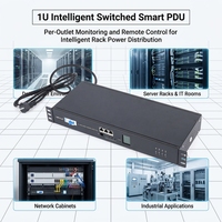 PDU Inteligente para Centro de Datos en Rack 1U OEM ODM con Protocolos TCP/IP y SNMP, Unidad de Distribución de Energía Medida para Montaje en Rack Personalizable