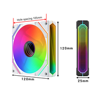 QiuzAim ARGB LED ventilateur silencieux pour boîtier de bureau PWM contrôle 3 rétroviseurs latéraux RVB illimité miroir Vision avant et arrière pales de ventilateur