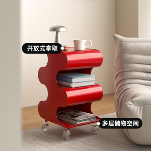 Carrello Portaoggetti in <span class=keywords><strong>Plastica</strong></span> Mobile, Stile Semplice e Creativo, Comodino con Vano Portaoggetti, Tavolino Laterale <span class=keywords><strong>Trasparente</strong></span> Stile Influencer - Product Image 3