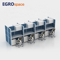 EGROspace Cloison Bureau Bois Poste de Travail Panneau Ordinateur Aluminium Cabine Modulaire de Haute Qualité