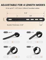 Lamicall STRK04 Lot de 10 attaches-câbles en silicone réutilisables, organisateur de câbles, sangles de gestion de fils, caoutchouc flexible, gestion des câbles, maison, bureau
