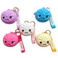 Nouveauté : Porte-clés anti-stress en silicone en forme de macaron, jouet de décompression à presser avec fermeture éclair, pour enfants et adolescents