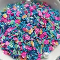 1 kg de garnitures pour slime DIY : tranches d'argile polymère, coquillages marins, étoiles de mer, requins, cactus, strass acryliques, paillettes d'argile polymère